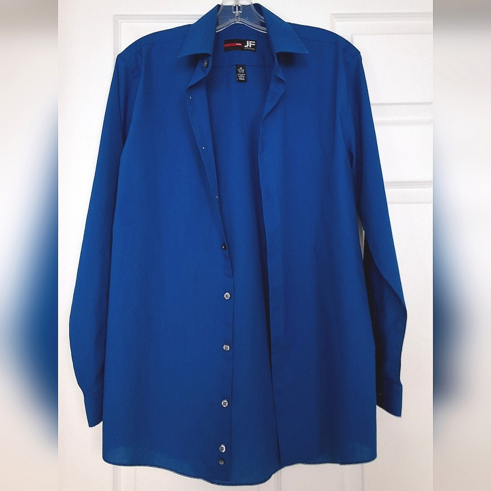 J Ferrar, Men's Slim 15-15 1/2, 32-33 Deep Cobalt Blue Dress Shirt